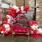Red and White Balloon Garland Arch kit,124PCS 18 12 10 5 Inch Matte Red Matte White Latex Balloons and Red Confetti Balloons
